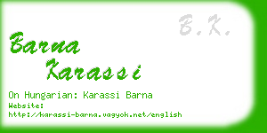 barna karassi business card